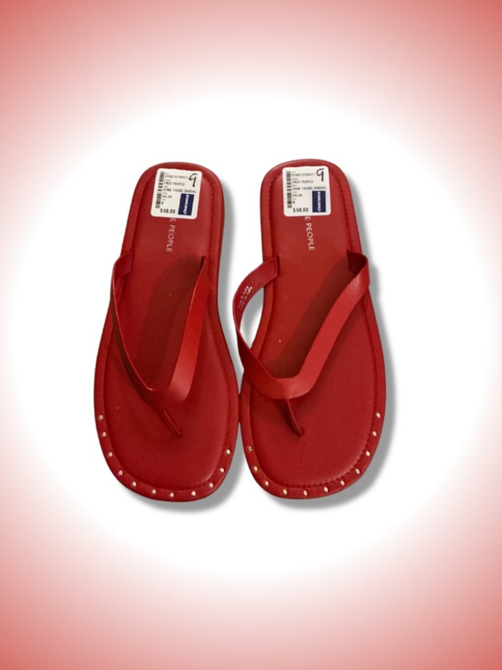 Red Free People Sona Thong Sandal